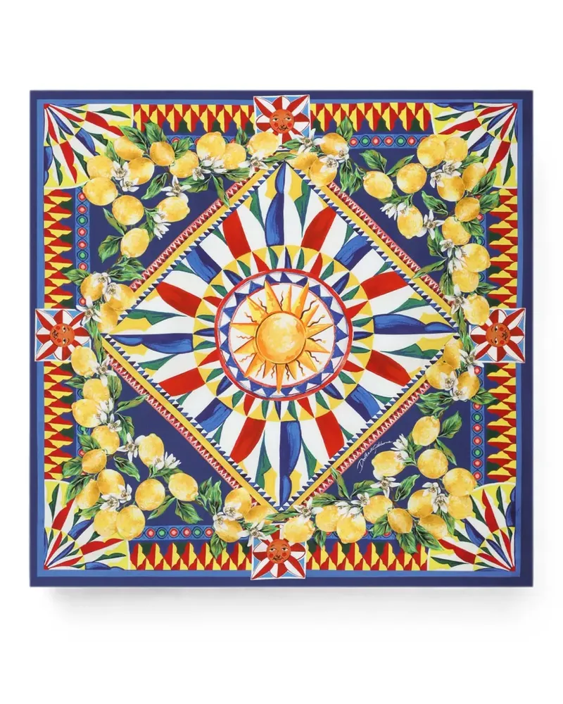Dolce & Gabbana Carretto graphic-print scarf - Blau Blau