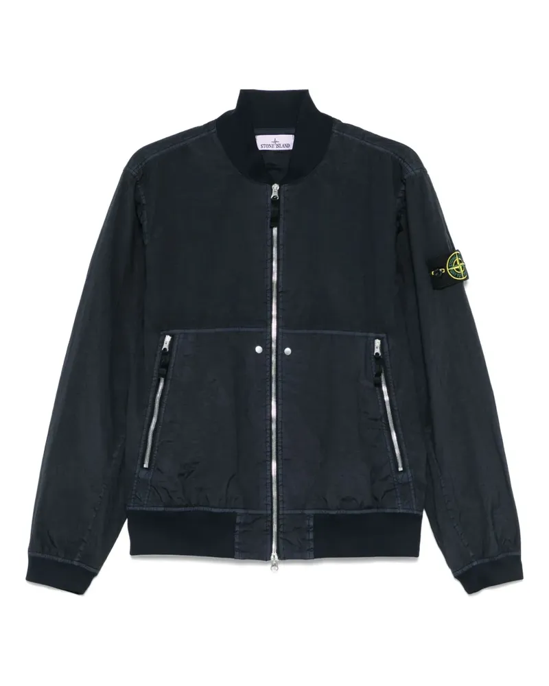 Stone Island Bomberjacke mit Kompass-Patch - Blau Blau