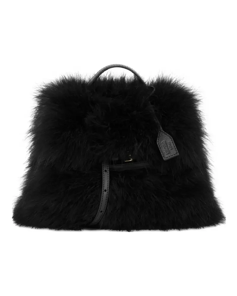 Moschino Shopper aus Faux Fur - Schwarz Schwarz