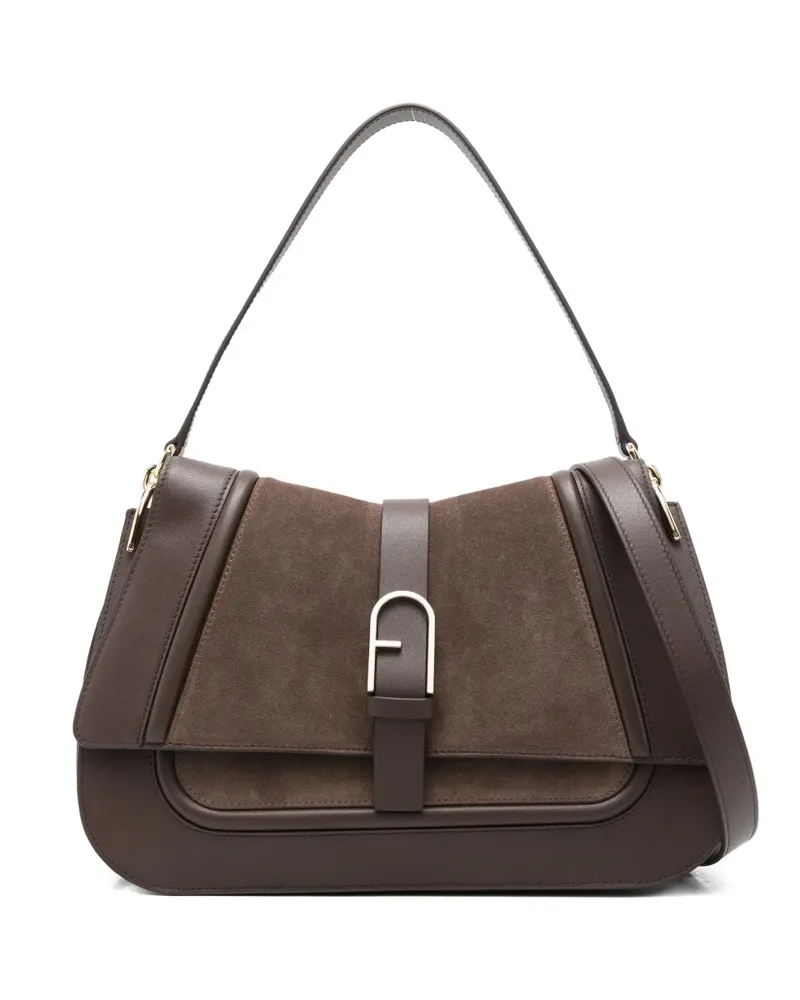 Furla Große Flow Schultertasche - Braun Braun