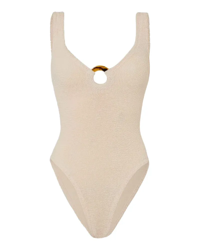 Hunza G Celine Badeanzug mit Ringdetail - Nude Nude