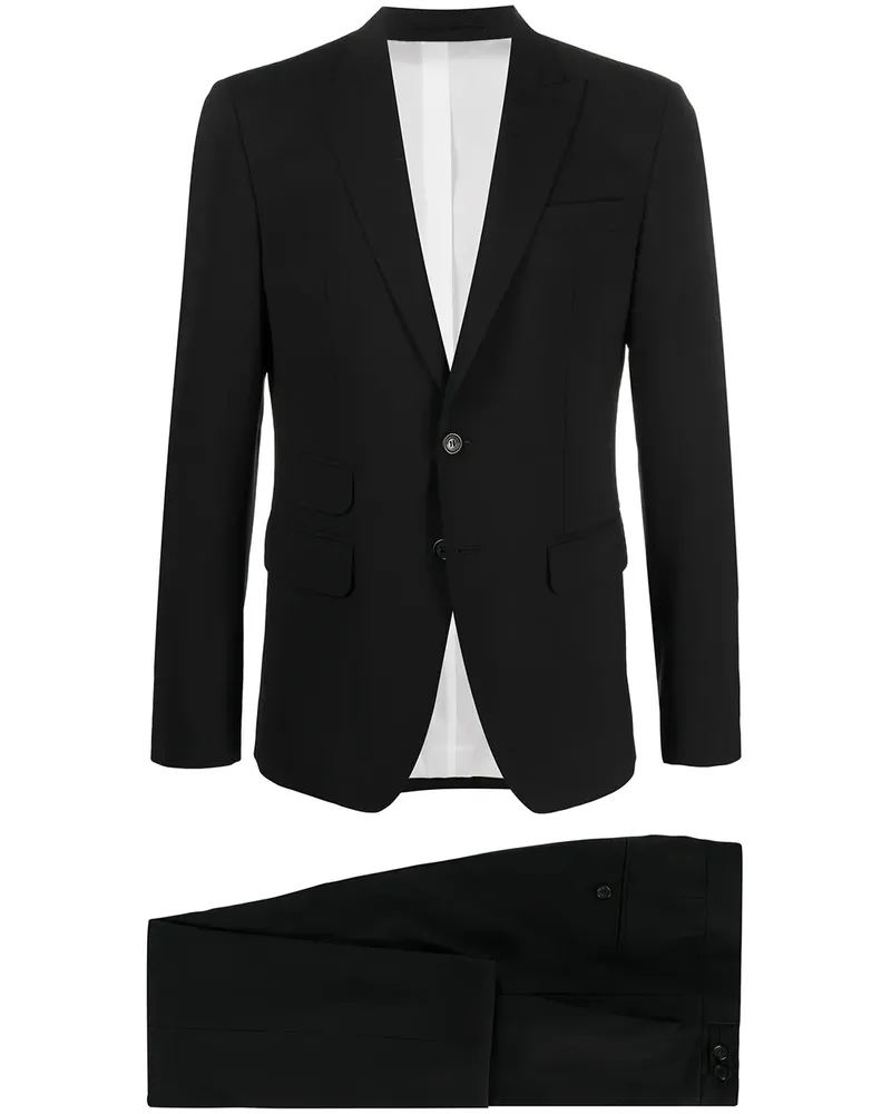 Dsquared2 Einreihiger Anzug aus Wolle - Schwarz Schwarz