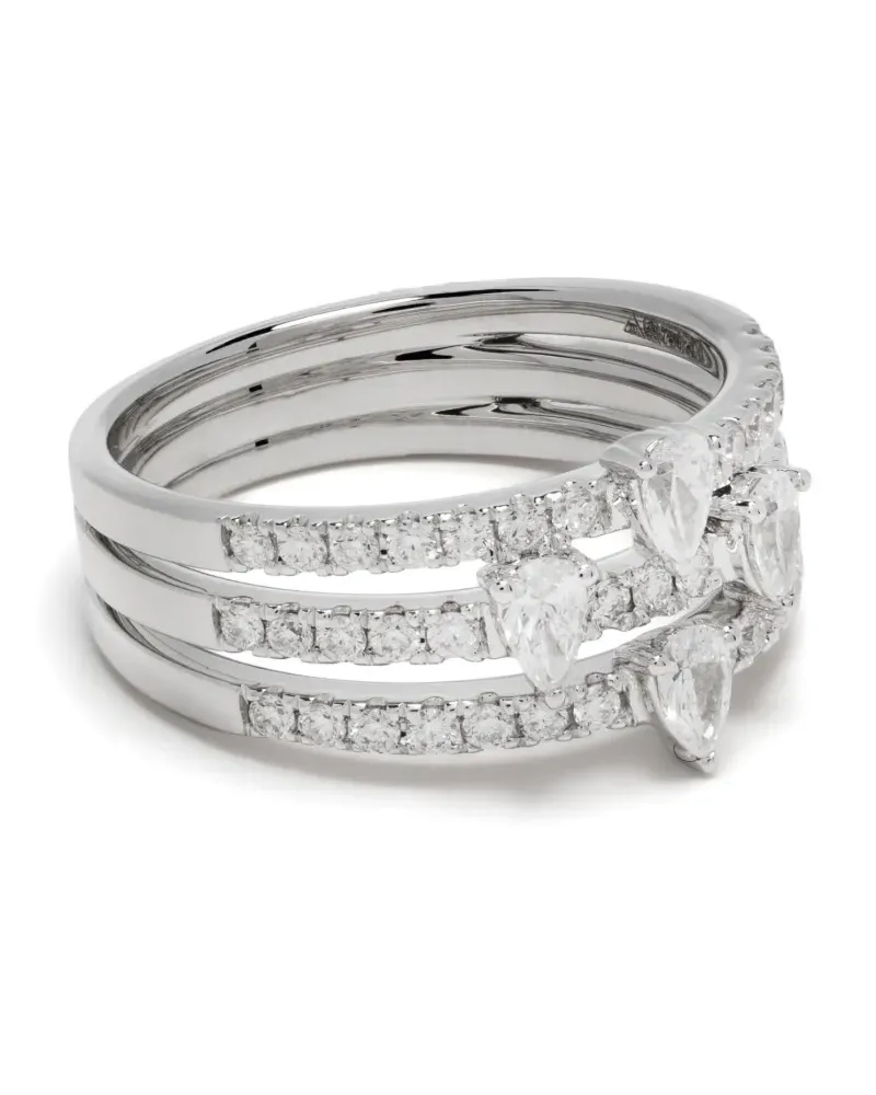 PERSEE 18kt Weißgoldring mit Diamanten - Silber Silber