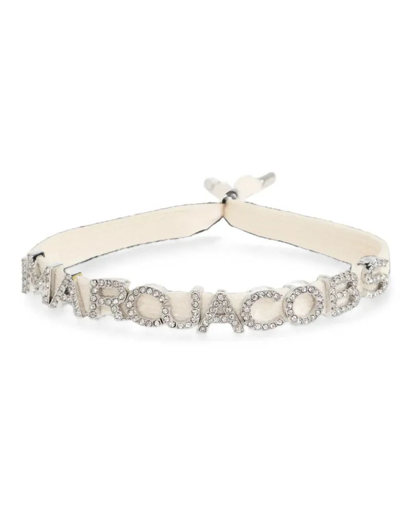 Marc Jacobs Armband mit kristallverziertem Logo-Schild - Silber Silber