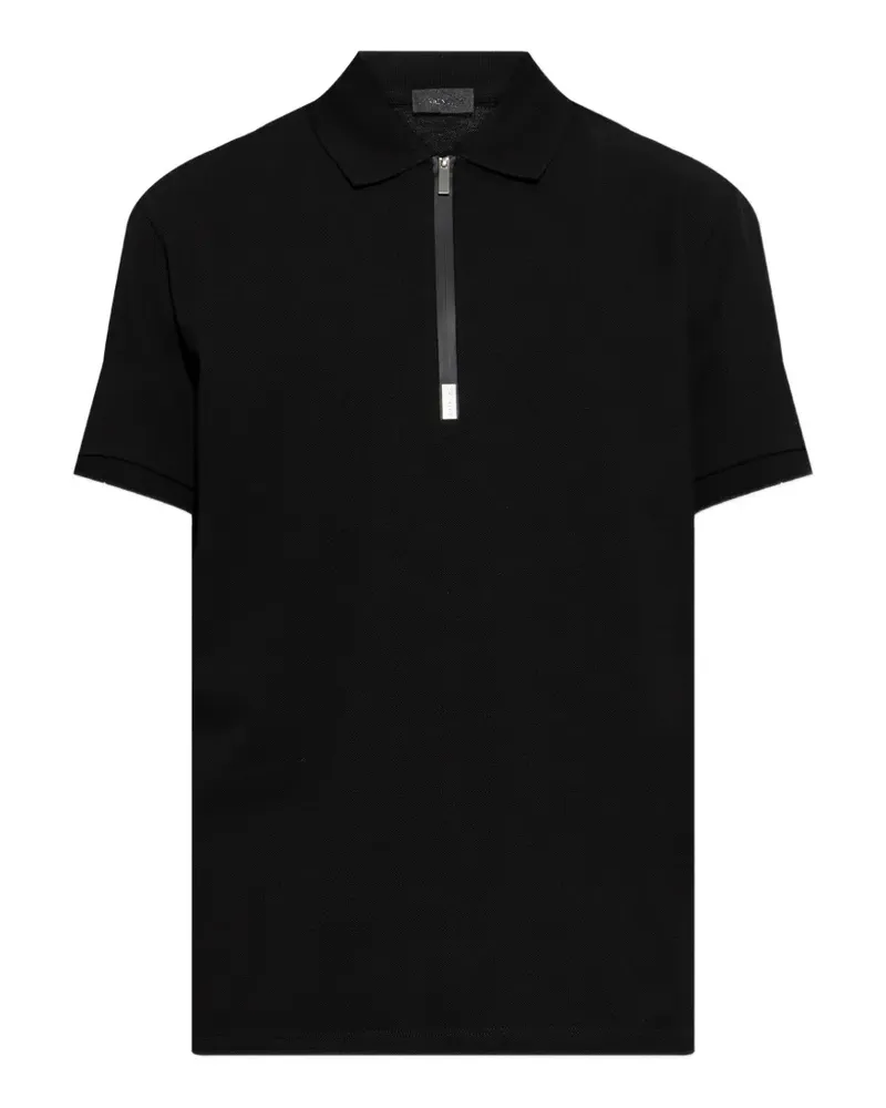 Moncler Poloshirt mit Reißverschluss - Schwarz Schwarz