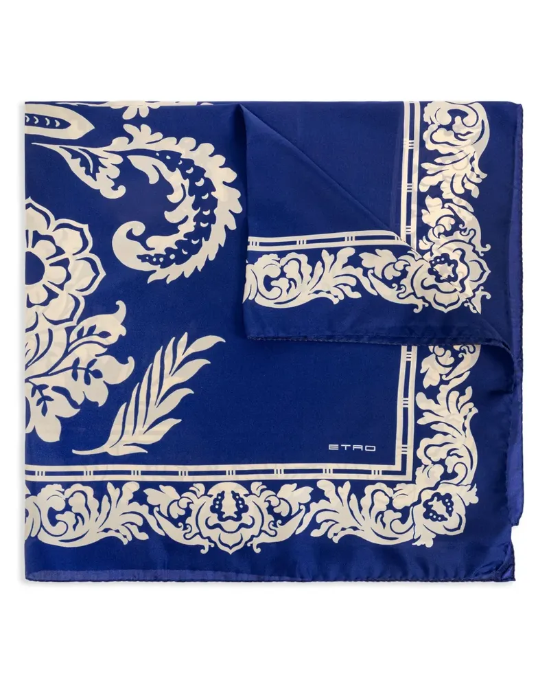 Etro Schal aus Seide - Blau Blau