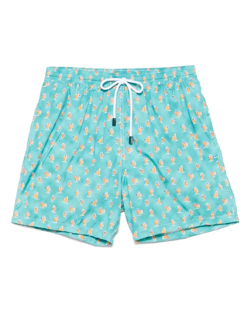 BARBA Badeshorts mit Kaktus-Print - Grün Grün