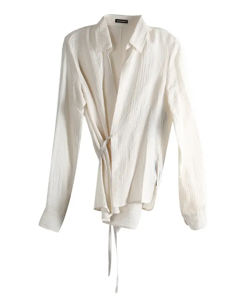 Ann Demeulemeester Alba wrap-design long-sleeve shirt - Weiß Weiß