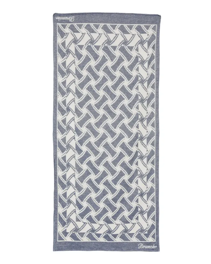 Drumohr  patterned cotton beach towel - Blau Blau