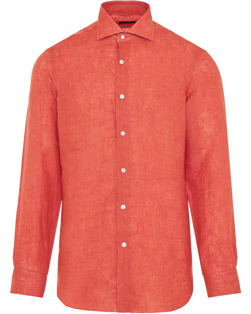 BARBA Hemd aus Leinen - Orange Orange