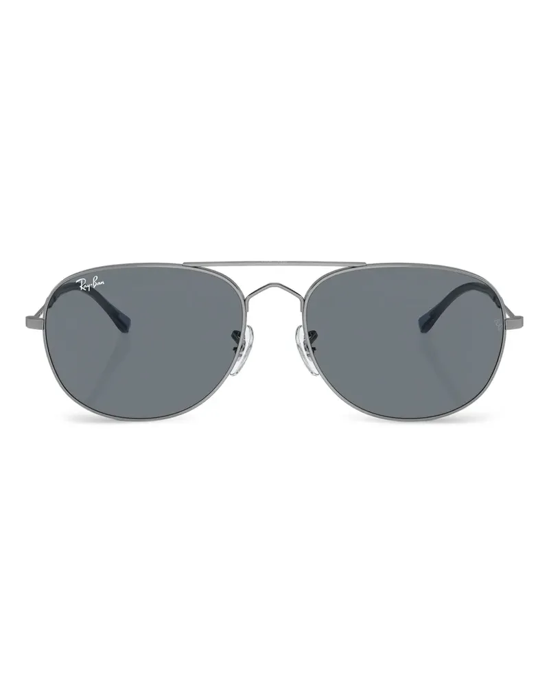 Ray Ban Sonnenbrille mit rundem Gestell - Silber Silber