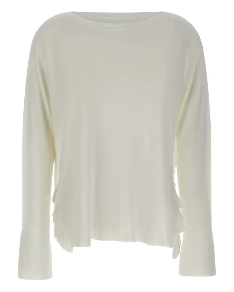Kaos Pullover mit Rüschensaum - Weiß Weiß