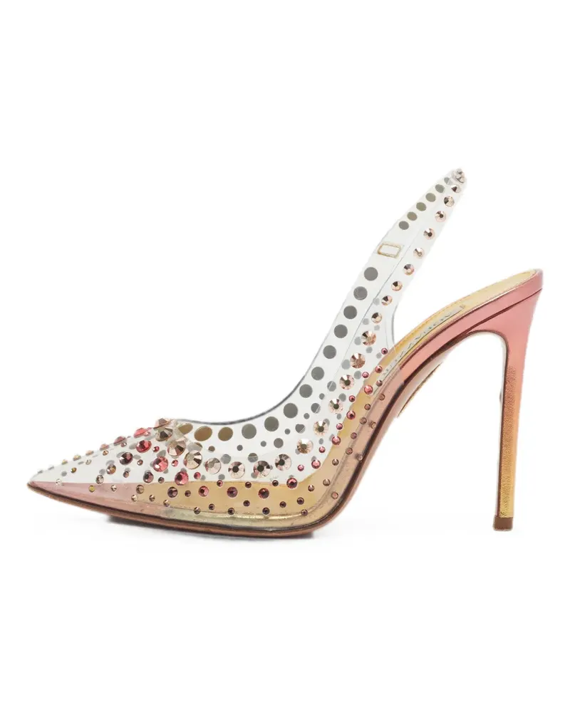 Aquazzura Starburst crystal-embellished heeled pumps - Weiß Weiß