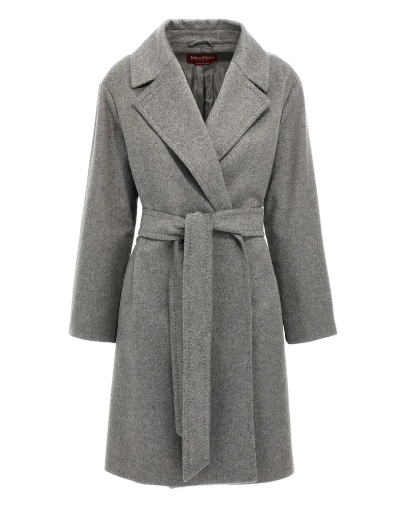 Max Mara Mantel aus Kaschmir mit Gürtel - Grau Grau