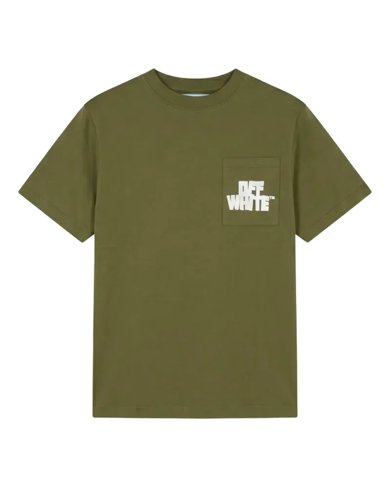 OFF-WHITE T-Shirt mit Brusttasche - Grün Grün