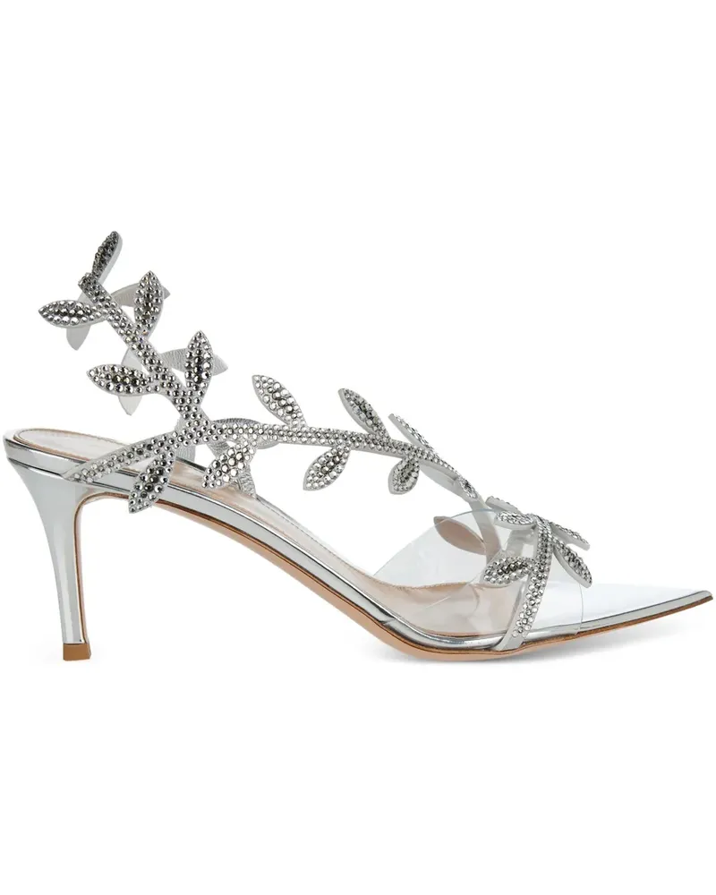 Gianvito Rossi Pumps mit Kristallblatt 70mm - Silber Silber