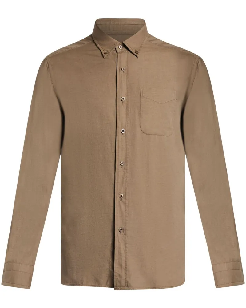 Tom Ford Hemd mit aufgesetzten Taschen - Nude Nude