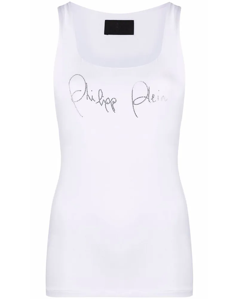 Philipp Plein Top mit Logo - Weiß Weiß