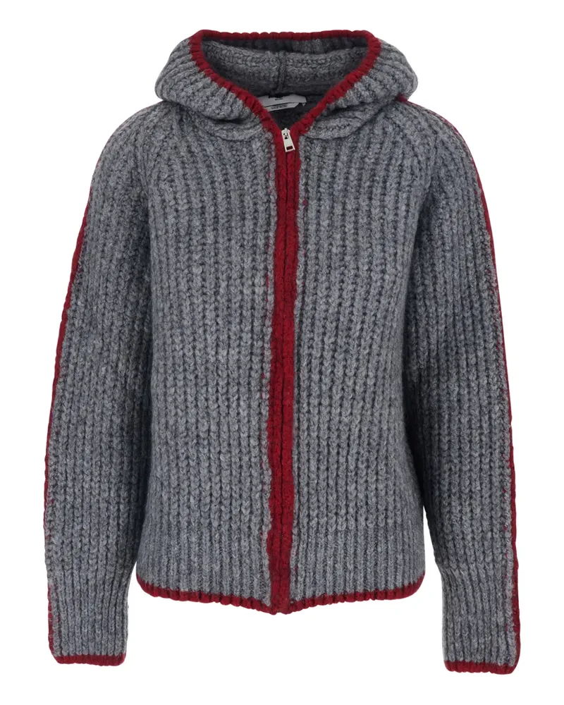 MSGM hooded zip cardigan - Grau Grau