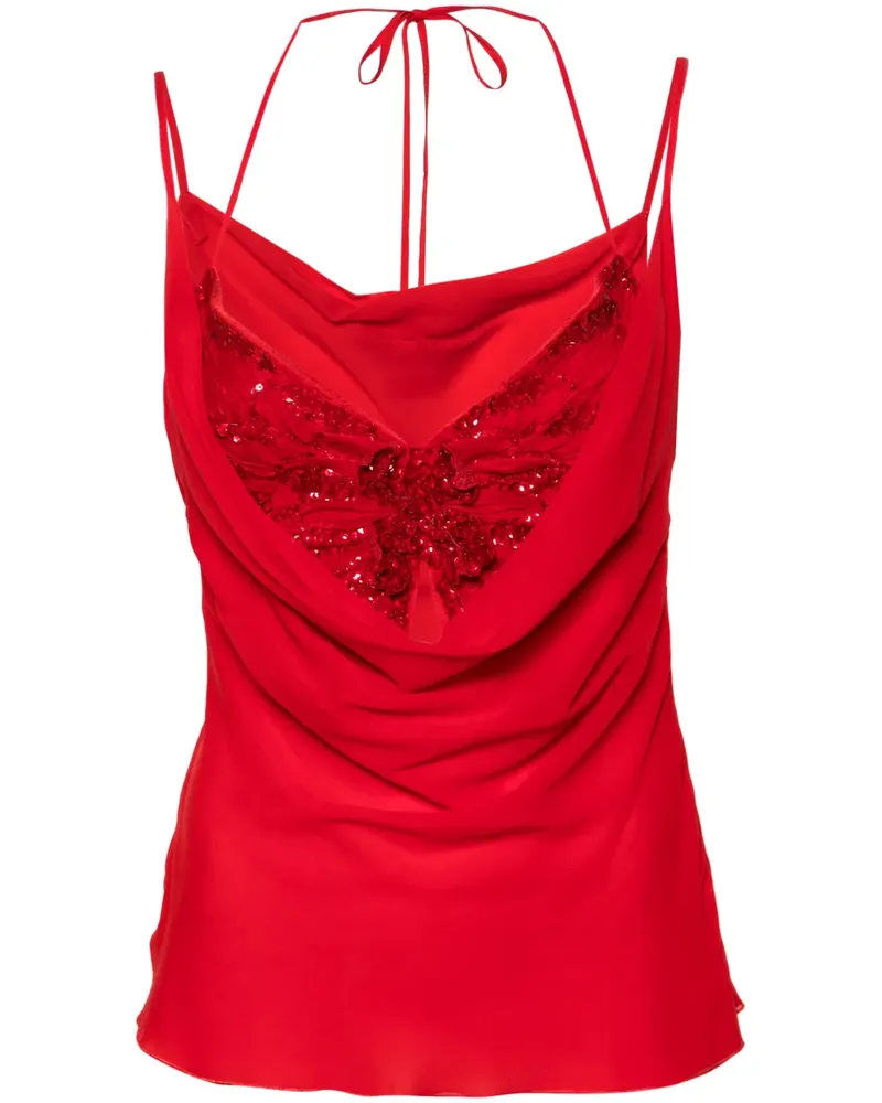 Blumarine Seidenoberteil im Layering-Look - Rot Rot
