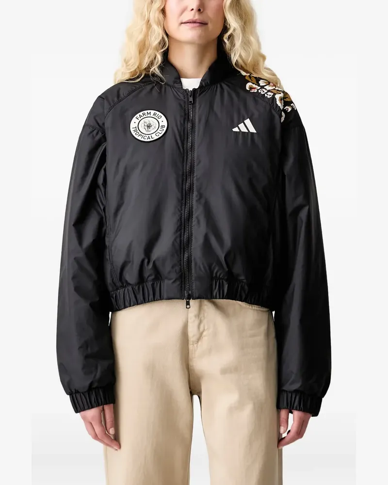 adidas x Farm Rio floral-print bomber jacket - Schwarz Schwarz