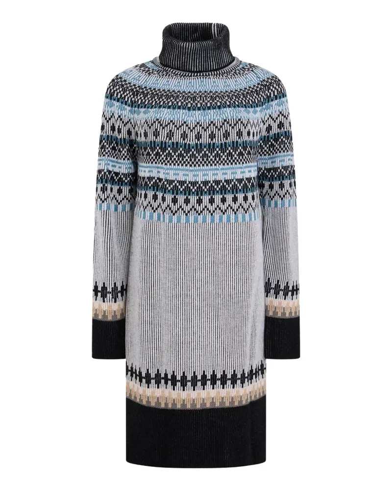 MOORER roll-neck knitted midi dress - Grau Grau