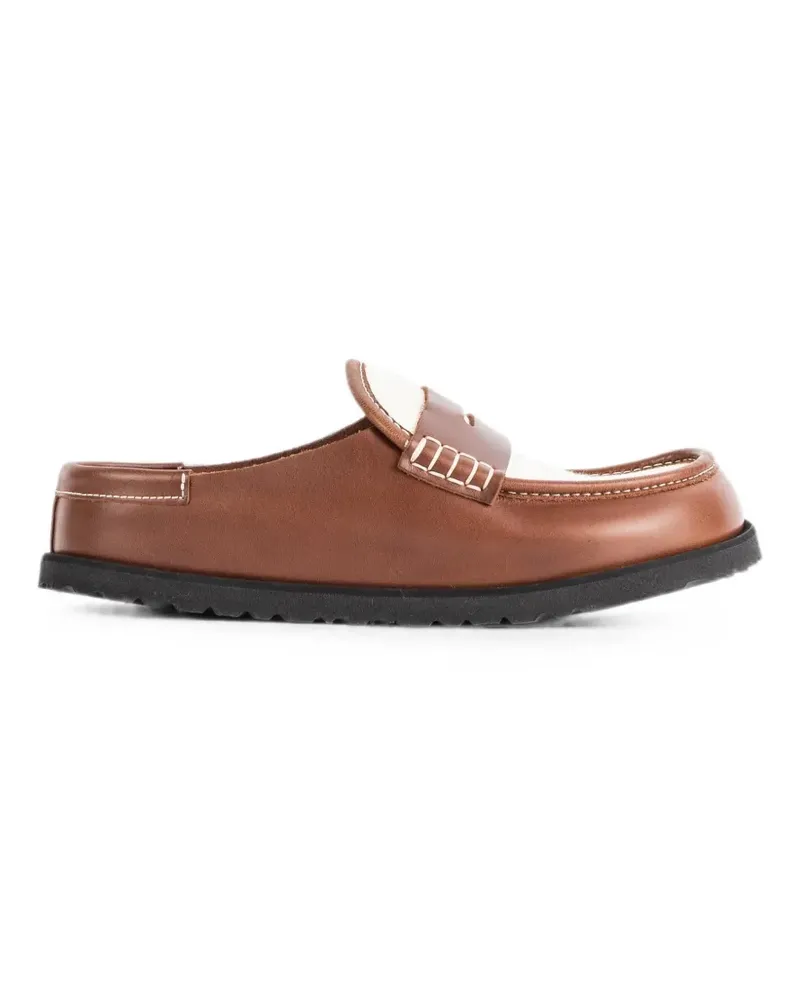Birkenstock 1774 Naples Mules mit Ziernähten - Braun Braun