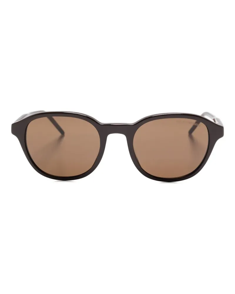 Emporio Armani Sonnenbrille mit Logo-Schild - Braun Braun