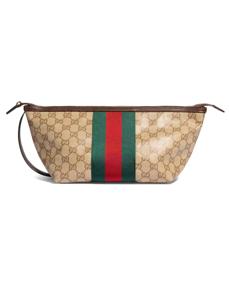 Gucci GG Supreme Web stripe tote bag - Nude Nude