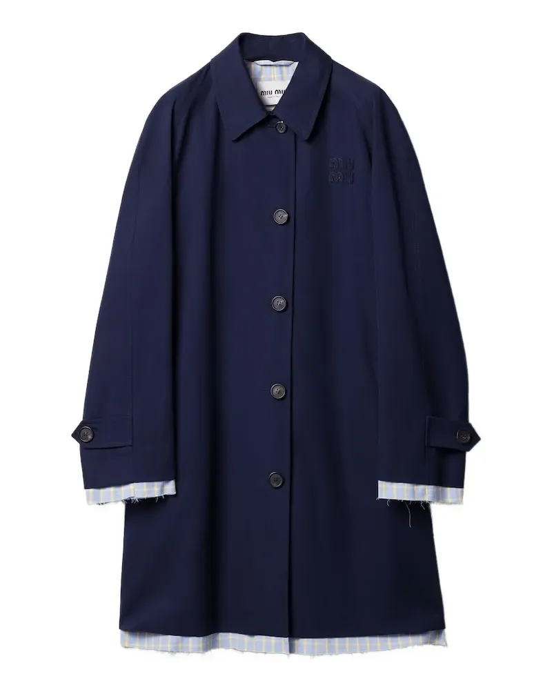 Miu Miu Einreihiger Mantel - Blau Blau