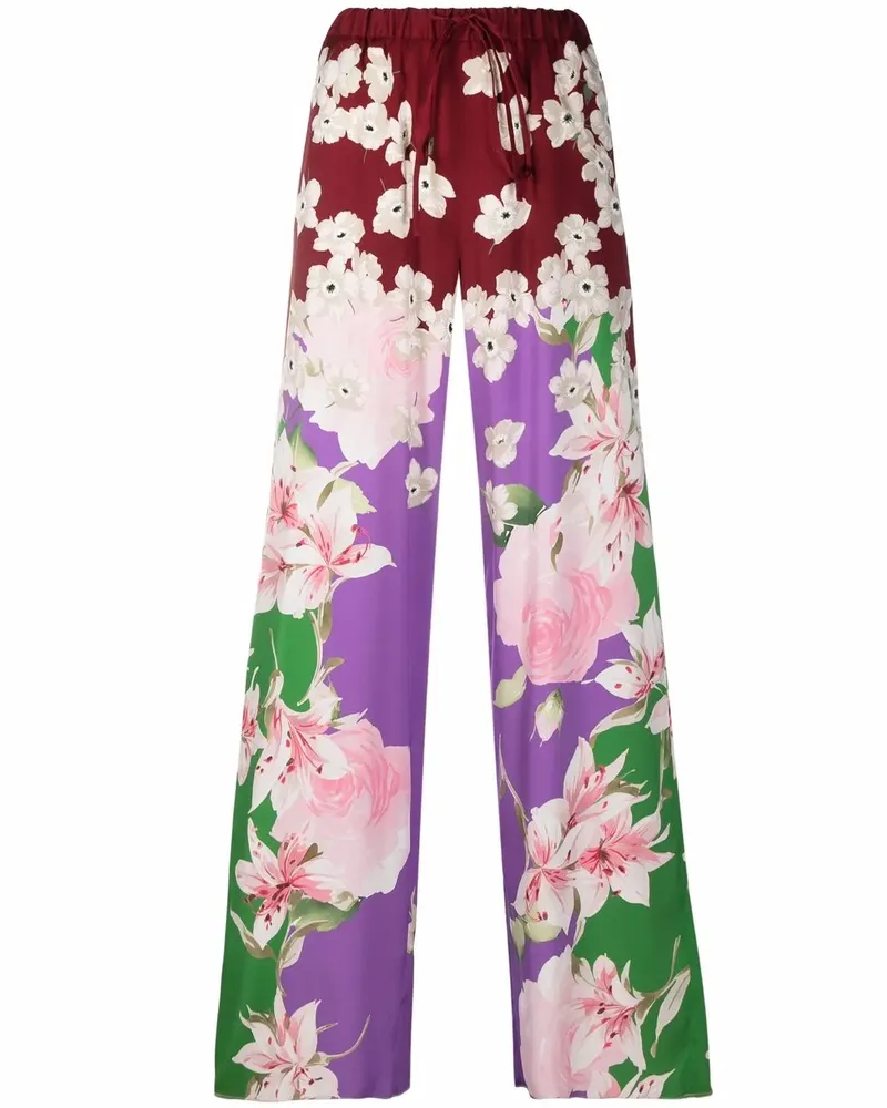 Valentino Garavani Hose mit Blumen-Print - Rot Rot