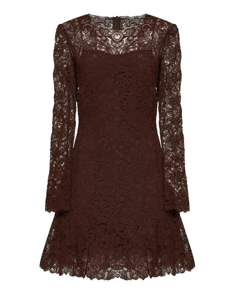 Ermanno Scervino Langärmeliges Minikleid in A-Linie - Braun Braun
