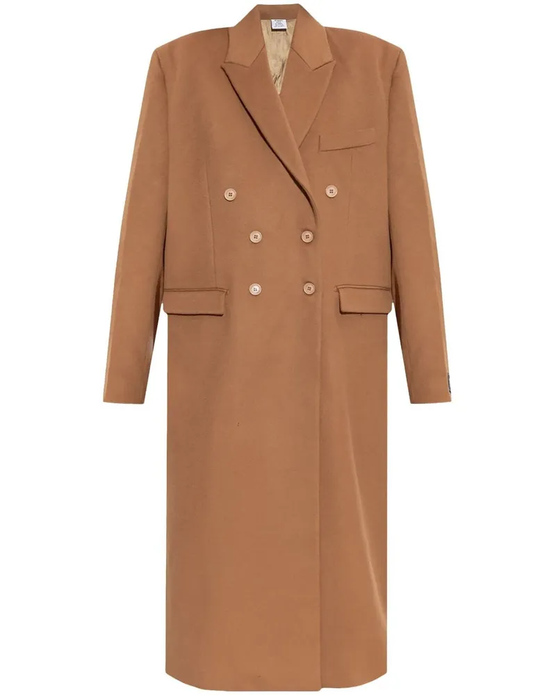 VETEMENTS Doppelreihiger Mantel - Nude Nude