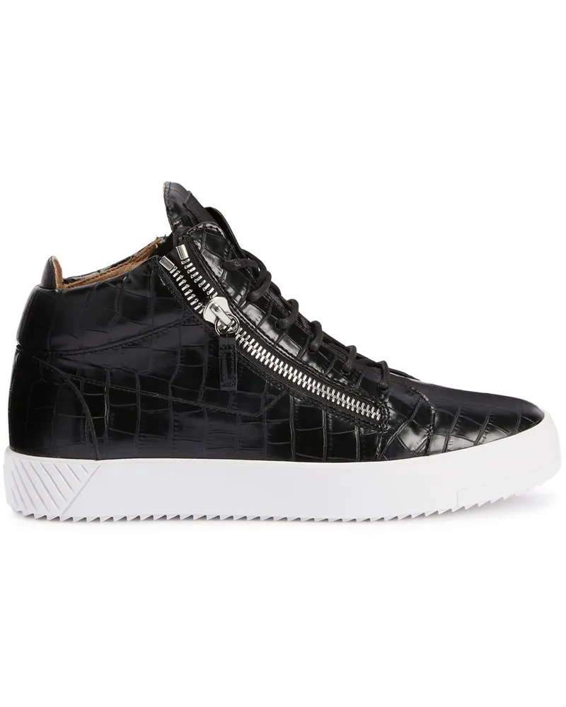 Giuseppe Zanotti Kriss Sneakers mit Kroko-Effekt Schwarz