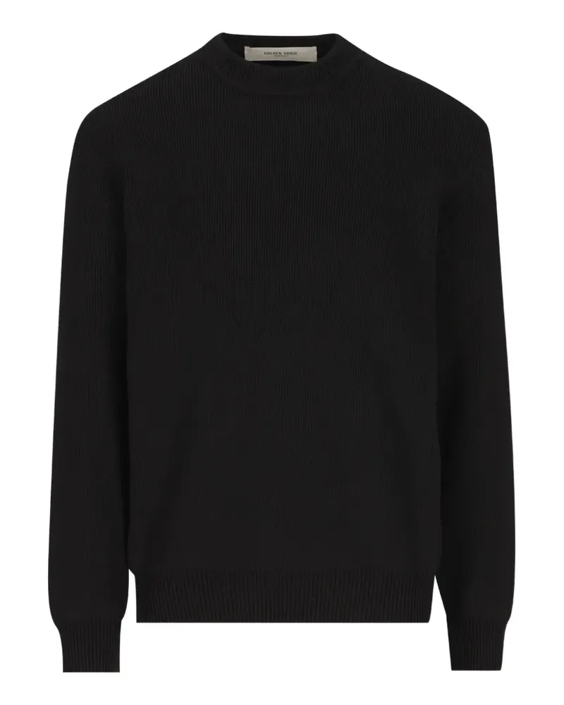 Golden Goose logo-embroidered crewneck sweater - Schwarz Schwarz
