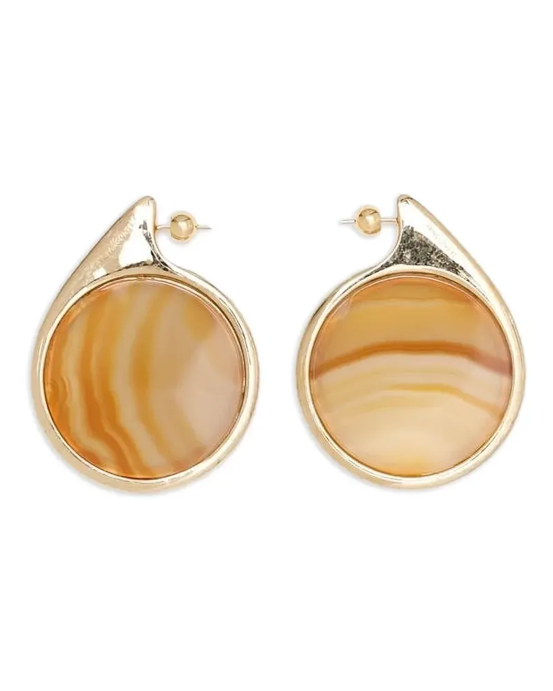 PANCONESI Goldfarbene Ohrringe mit Achat Gold