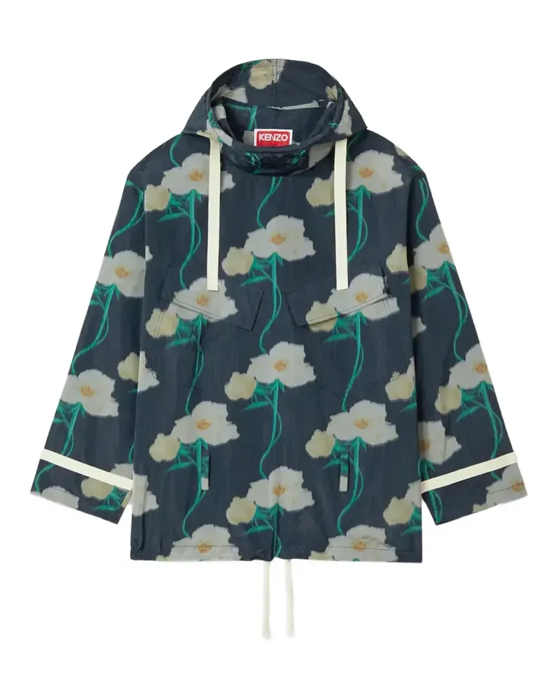 Kenzo Archive Rose floral parka - Blau Blau