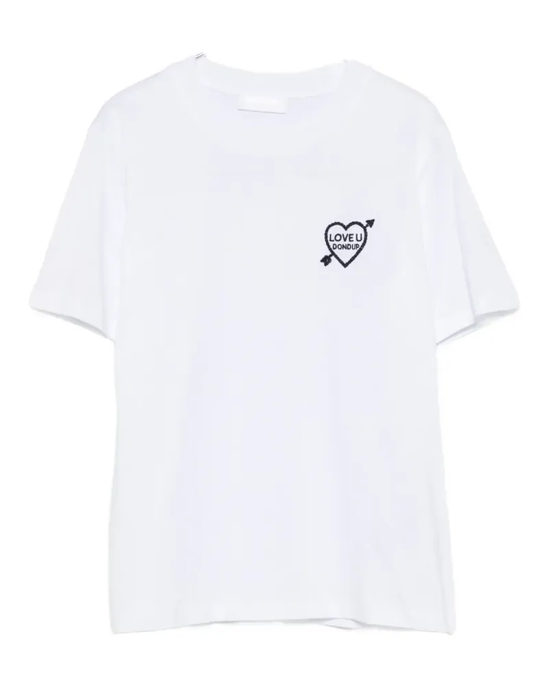 Dondup T-Shirt mit Herzstickerei - Weiß Weiß
