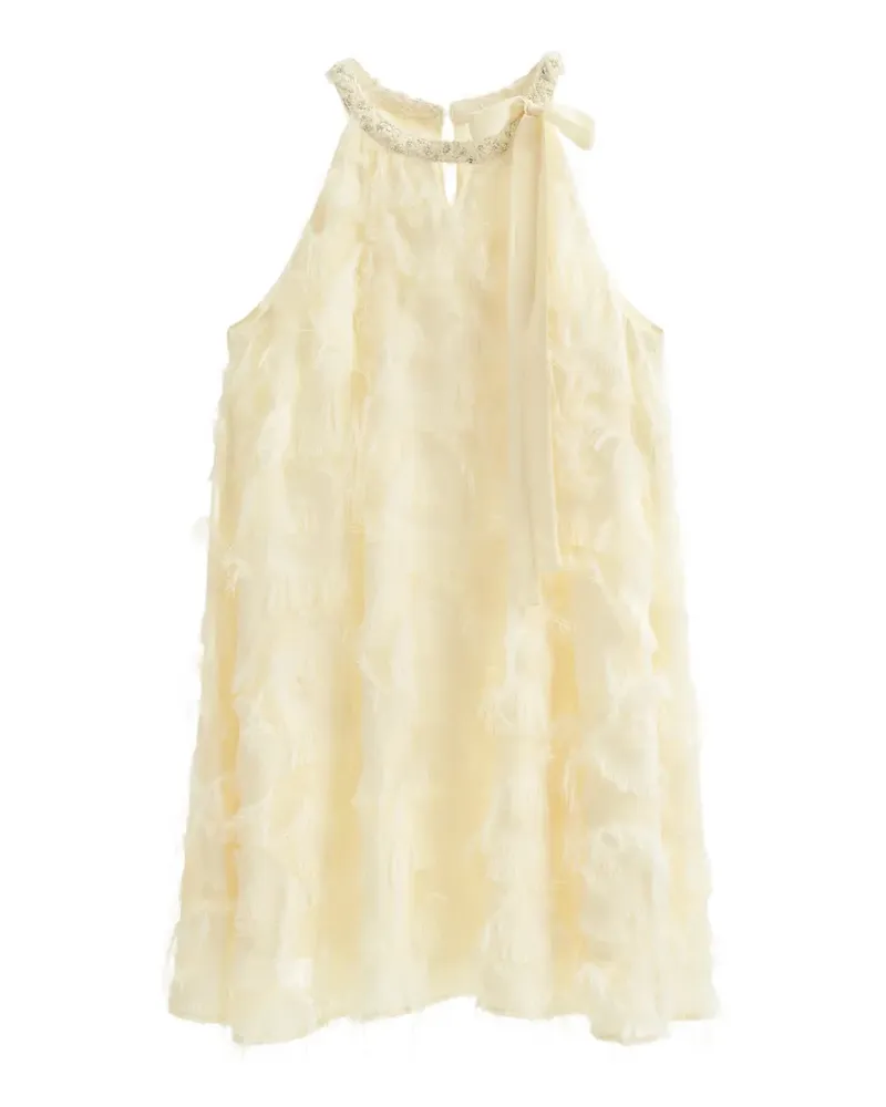 b+ab fringe-trimmed sequin-embellished mini dress - Nude Nude
