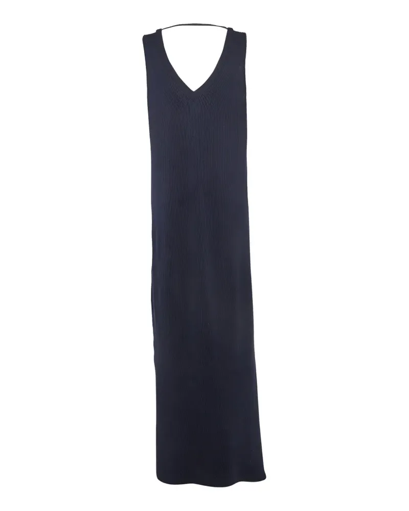 Brunello Cucinelli rib-knit sleeveless maxi dress - Blau Blau