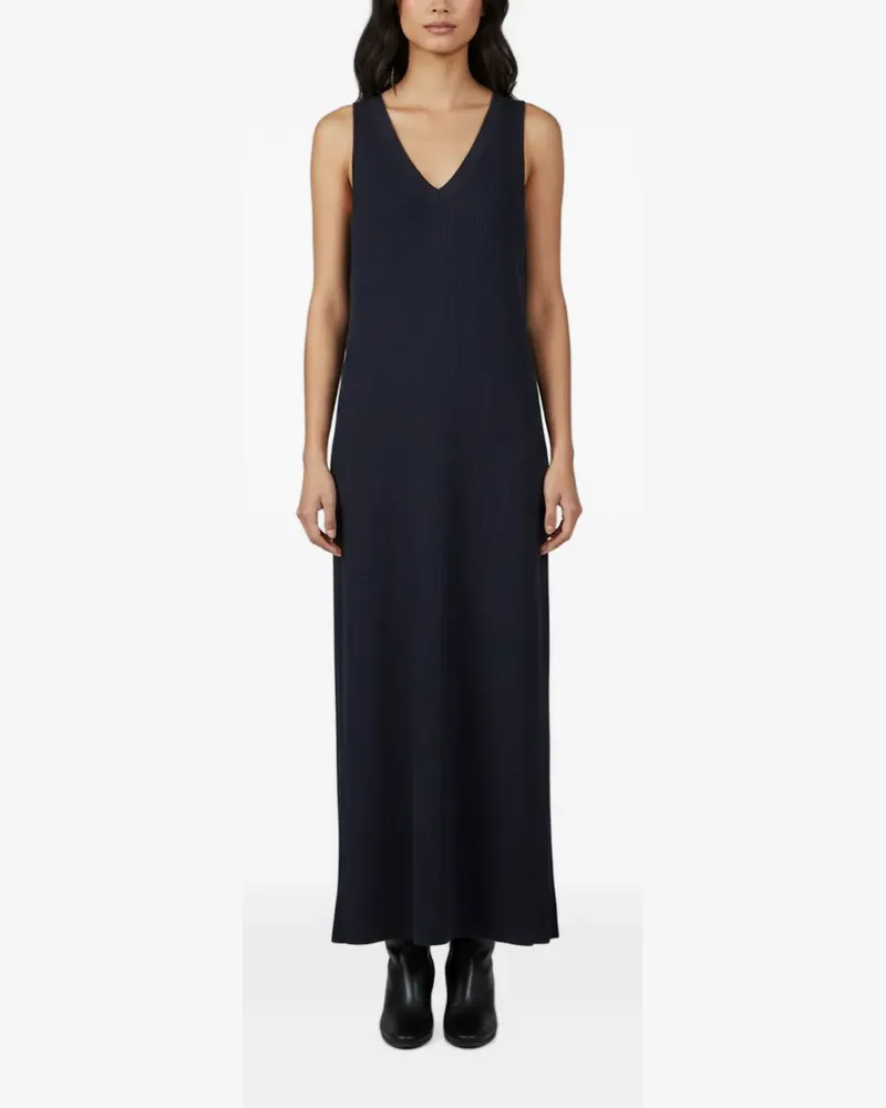 Brunello Cucinelli rib-knit sleeveless maxi dress - Blau Blau