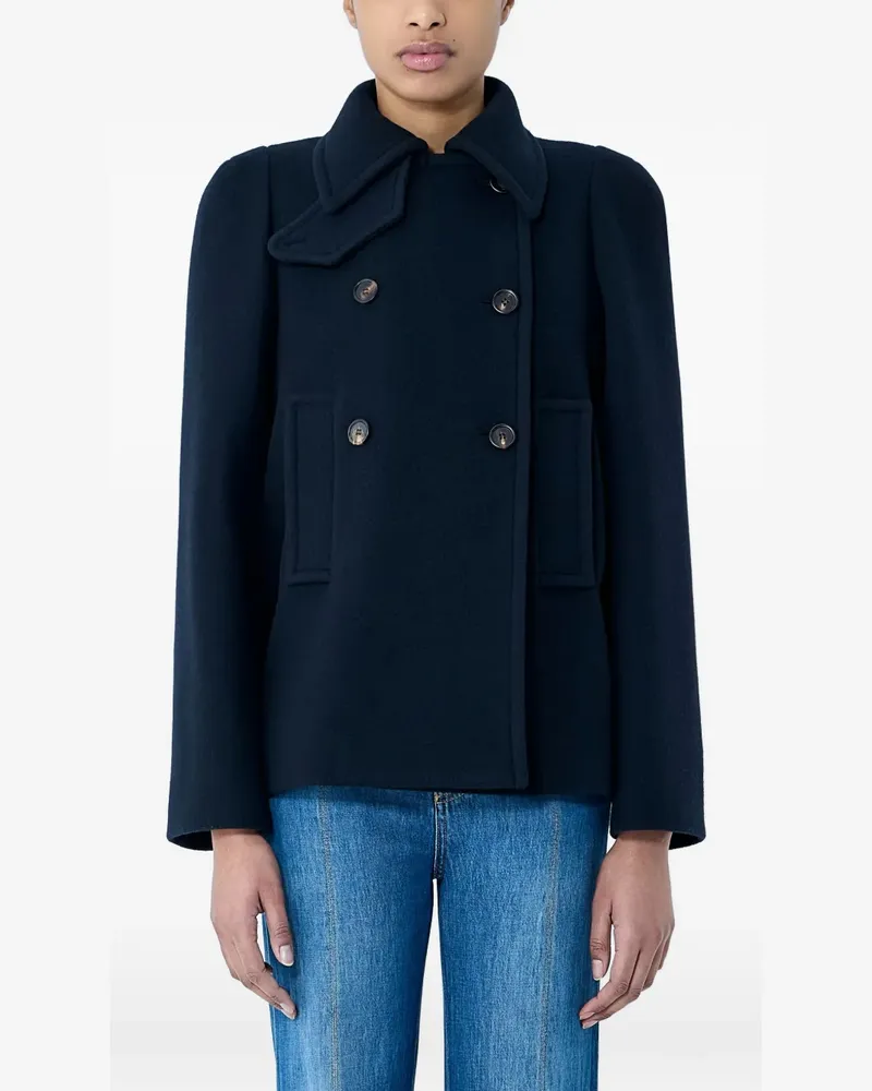 Chloé double-breasted cropped jacket - Blau Blau