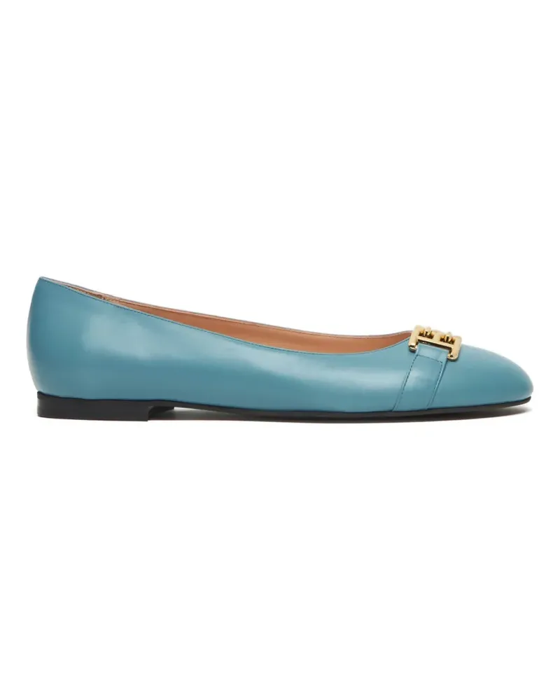 Bally logo-plaque ballet flats - Blau Blau