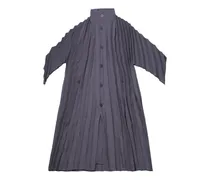 Geknöpfter Edge Mantel mit Falten - Grau