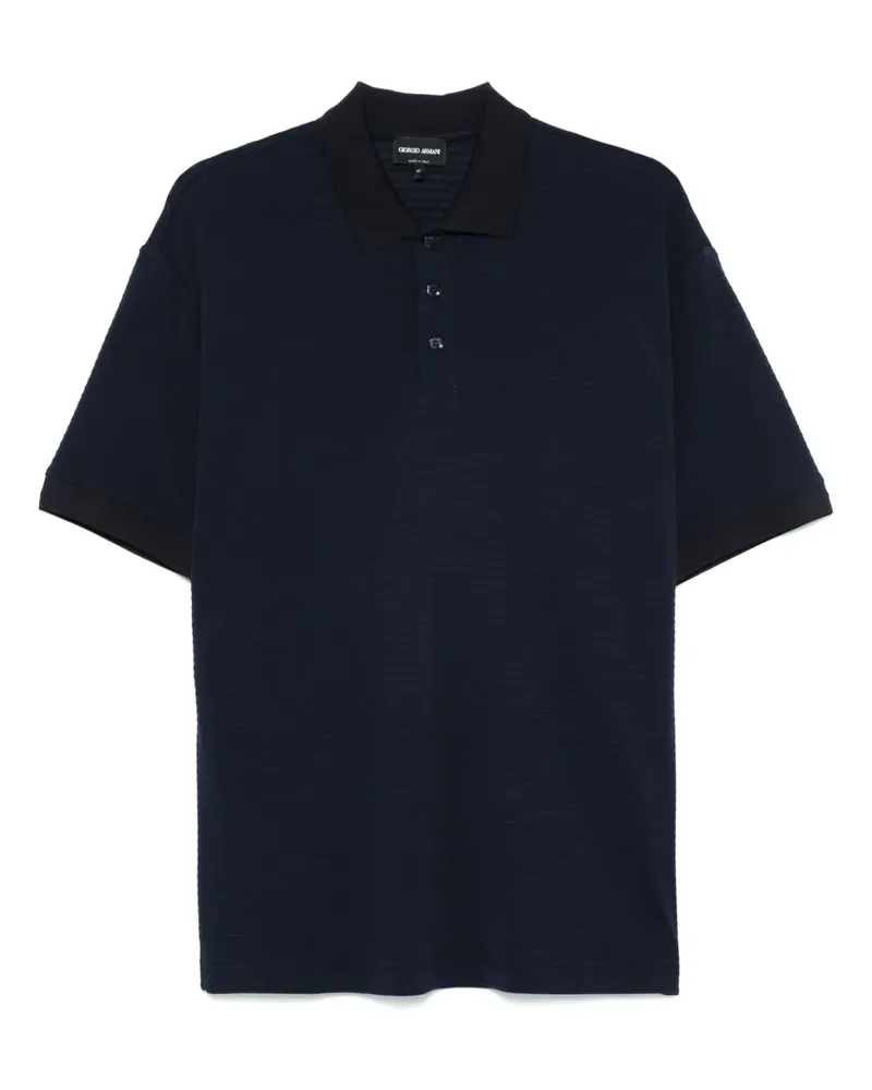 Giorgio Armani Strukturiertes Poloshirt - Blau Blau