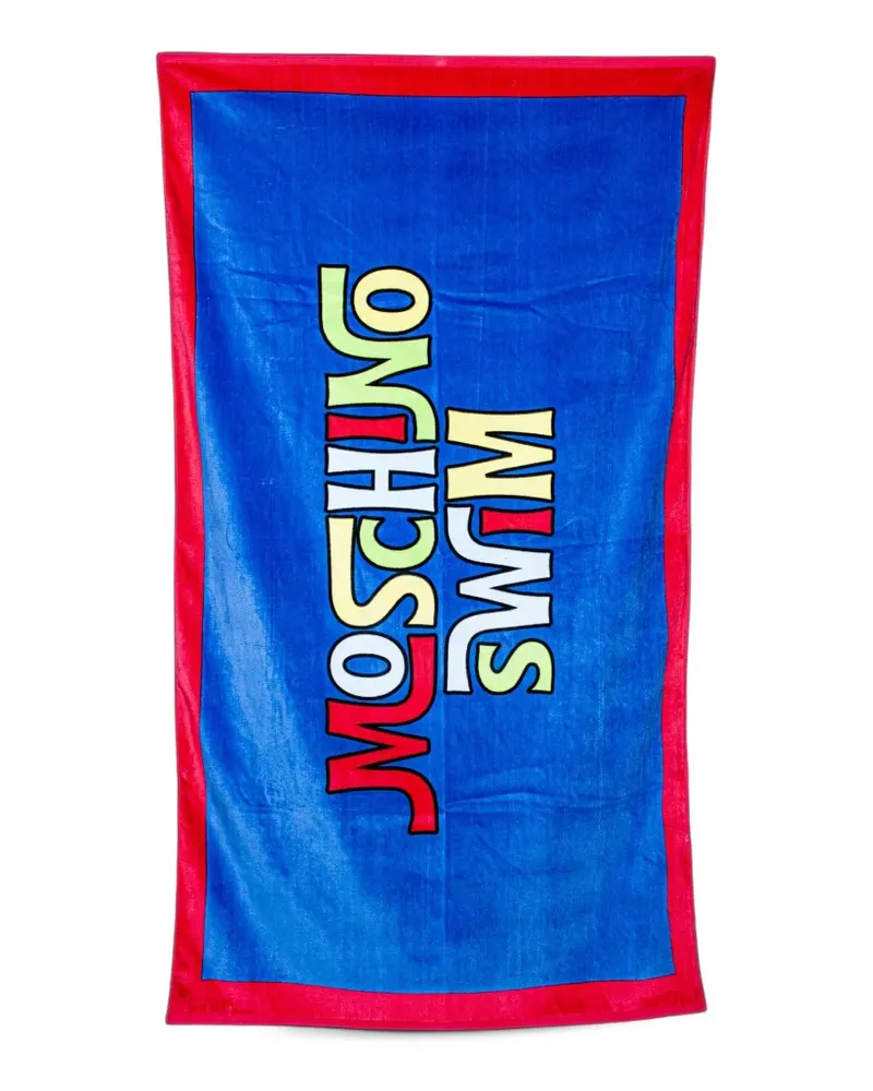 Moschino Strandtuch mit Logo-Print - Blau Blau