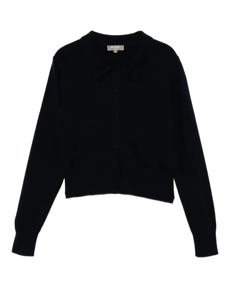 N.Peal Thea Cardigan mit Kragen - Blau Blau