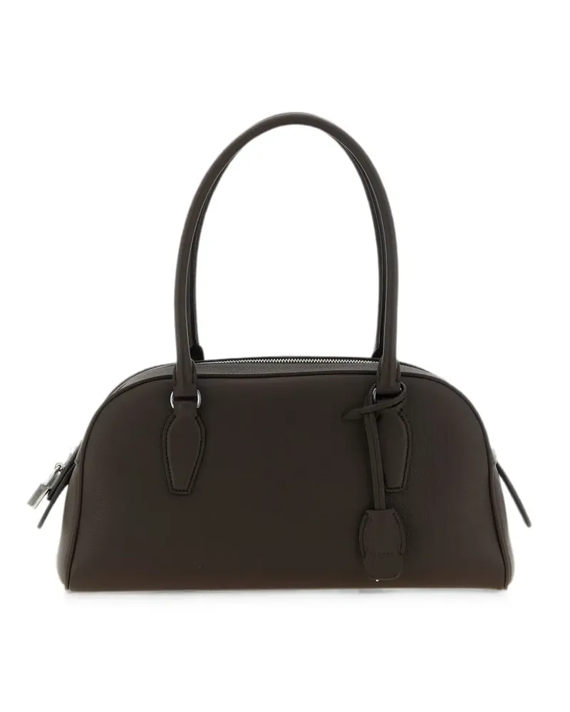The Row small E/W India leather tote bag - Braun Braun