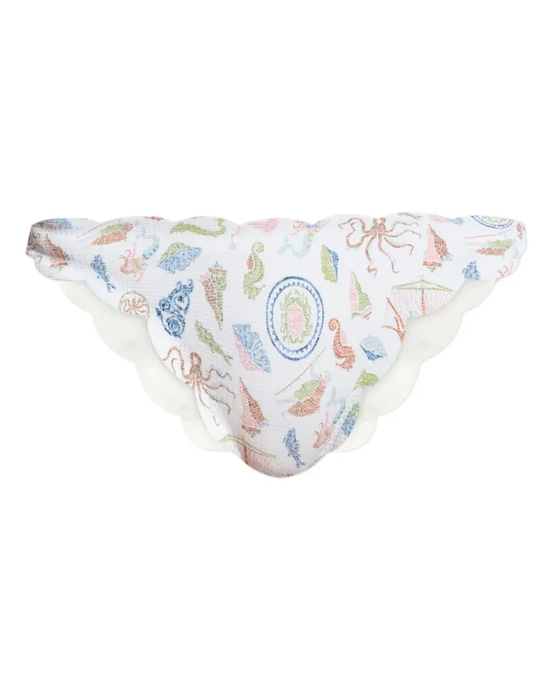 Marysia Antibes Bikinihöschen mit Cameo-Print - Weiß Weiß