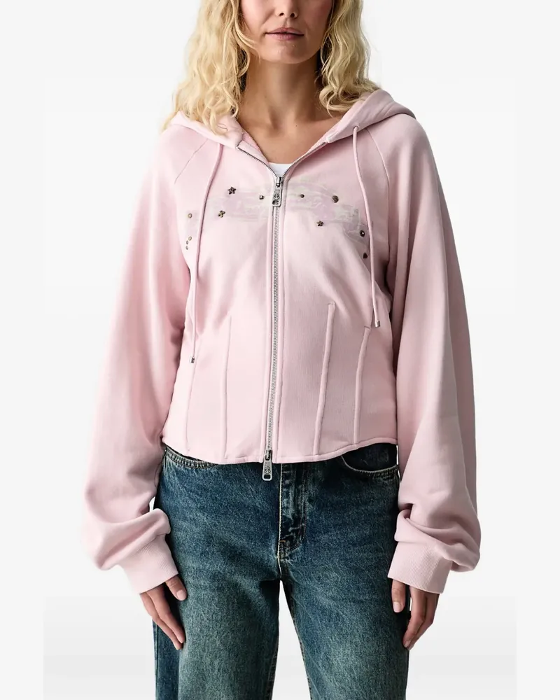 Miss Sixty embellished corset-style hoodie - Rosa Rosa